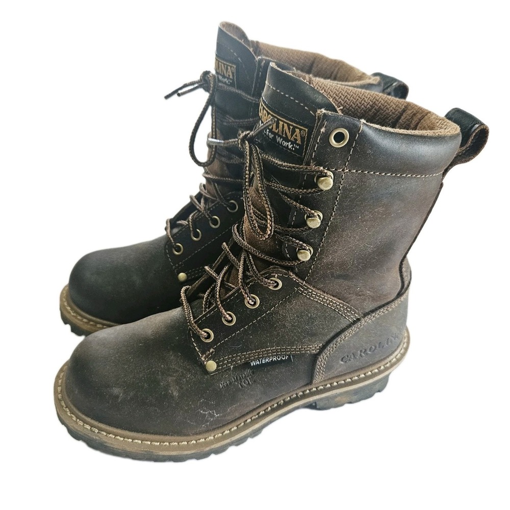 Carolina Composite Toe Size 8M Men's Waterproof Work Boots CA1435 Brown Non Slip